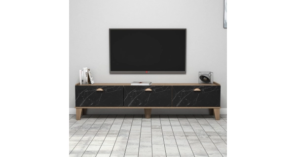 TV stolek ČESTMÍR, dub/mramor