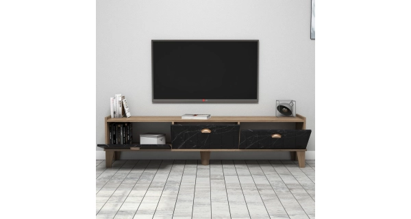 TV stolek ČESTMÍR, dub/mramor