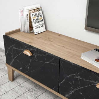 TV stolek ČESTMÍR, dub/mramor