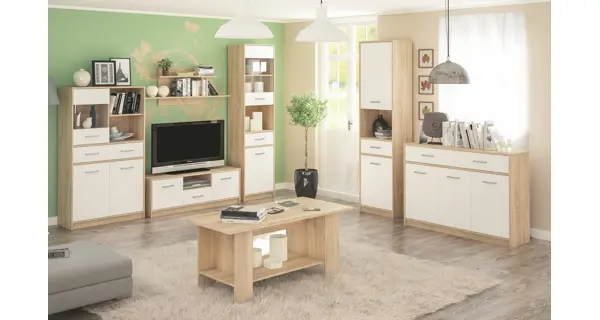 Tv stolek CHACALTAYA 2D1S, dub sonoma/bílý mat