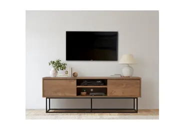 TV stolek CLIANTHA 140 cm, vlašský ořech/černá