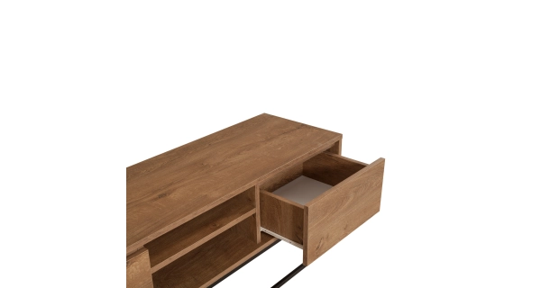 TV stolek CLIANTHA 140 cm, vlašský ořech/černá