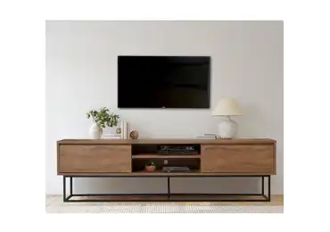 TV stolek CLIANTHA 180 cm, vlašský ořech/černá