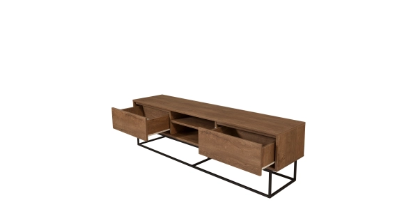 TV stolek CLIANTHA 180 cm, vlašský ořech/černá