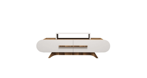 TV stolek CLOUD, vlašský ořech/bílá