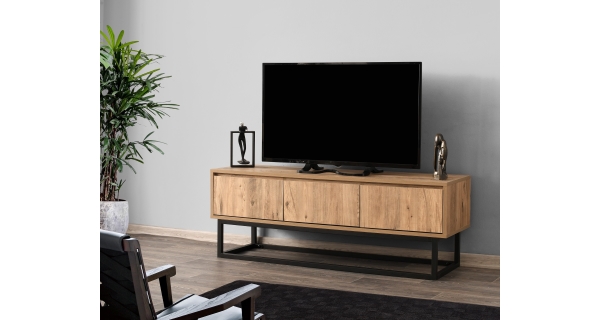 TV stolek DANKAN 140 cm, černá/borovice
