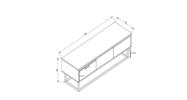 TV stolek DANKAN 140 cm, černá/borovice