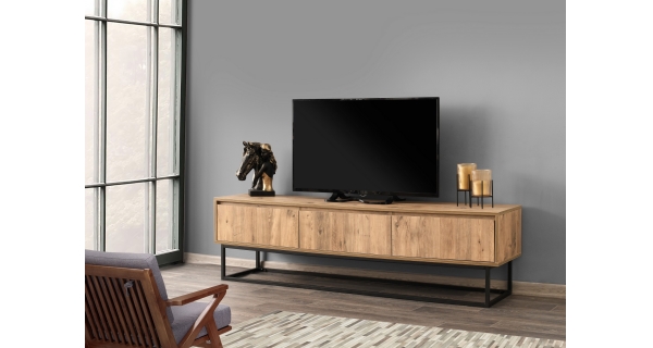 TV stolek DANKAN 180 cm, černá/borovice