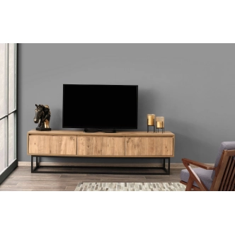 TV stolek DANKAN 180 cm, černá/borovice