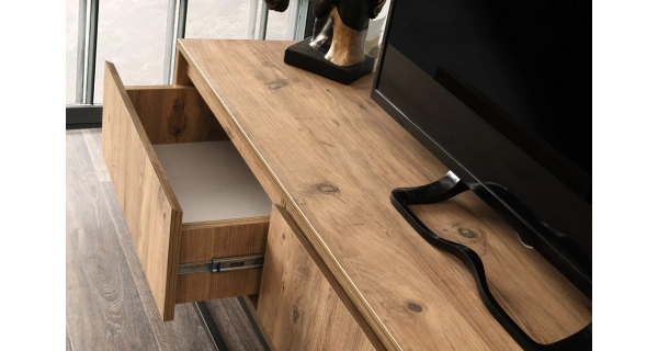 TV stolek DANKAN 180 cm, černá/borovice