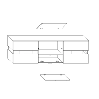 TV stolek DARDOK, bílá/bílý lesk, 5 let záruka