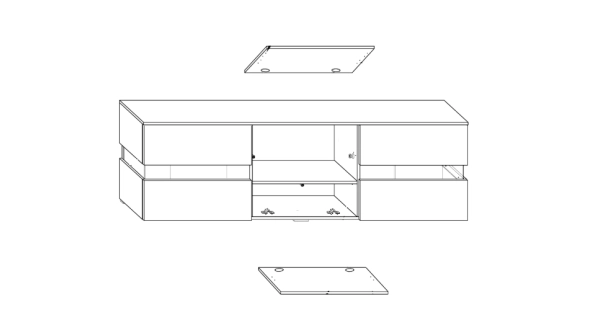 TV stolek DARDOK, bílá/bílý lesk, 5 let záruka