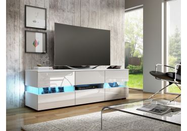 TV stolek DARDOK, bílá/bílý lesk