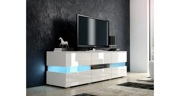 TV stolek DARDOK, bílá/bílý lesk