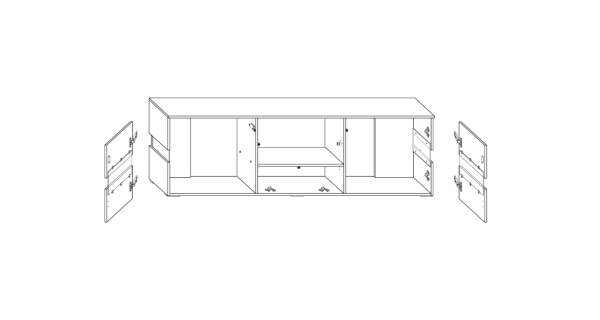 TV stolek DARDOK, bílá/černý lesk, 5 let záruka
