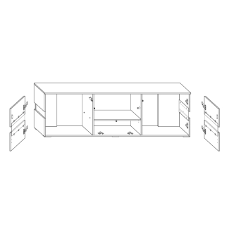 TV stolek DARDOK, černá/černý lesk, 5 let záruka