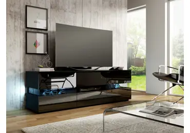 TV stolek DARDOK, černá/černý lesk