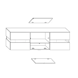 TV stolek DARDOK, černá/černý lesk