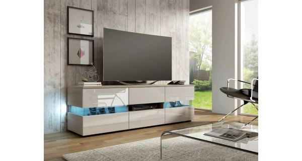 TV stolek DARDOK, dub sonoma/bílý lesk, 5 let záruka