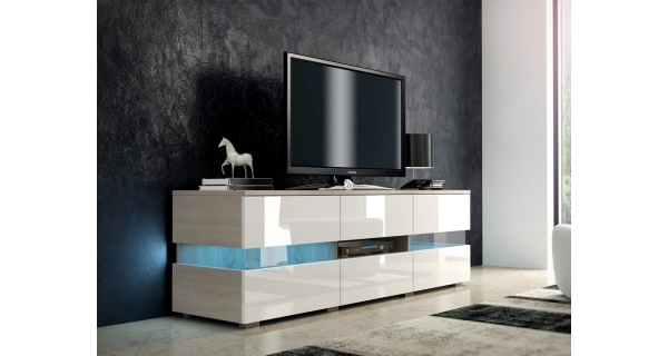 TV stolek DARDOK, dub sonoma/bílý lesk, 5 let záruka