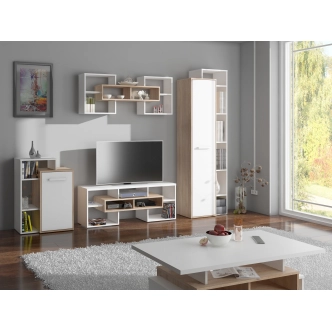 TV stolek DORINDA, dub sonoma/bílá, 5 let záruka