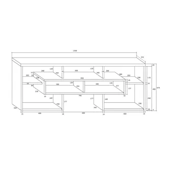TV stolek DORINDA, dub sonoma/bílá