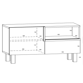 TV stolek DZENGAL 1D1S, craft tobaco/bílá, 5 let záruka