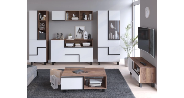 TV stolek DZENGAL 1D1S, craft tobaco/bílá, 5 let záruka