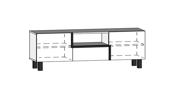TV stolek DZENGAL 2D1S, craft zlatý/bílá, 5 let záruka