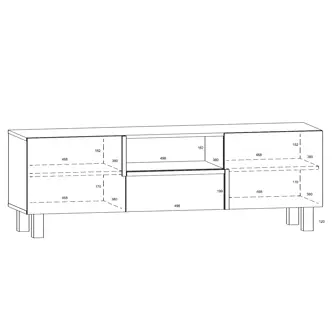 TV stolek DZENGAL 2D1S, craft zlatý/bílá, 5 let záruka