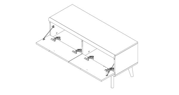 TV stolek FURY 107, dub riviera/bílá