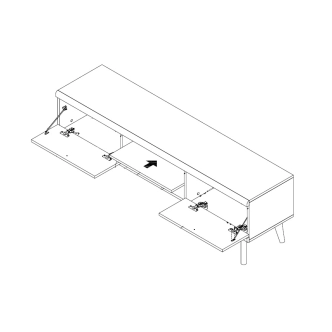 TV stolek FURY 160, dub riviera/bílá