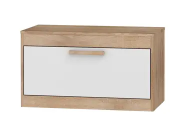 TV stolek GATTON s dvířky, dub sonoma/bílý lesk