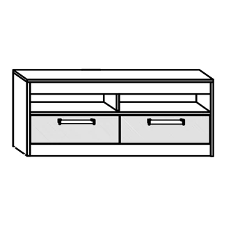 TV stolek GATTON se šuplíky, dub artisan/bílý lesk