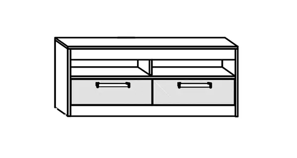 TV stolek GATTON se šuplíky, dub artisan/bílý lesk