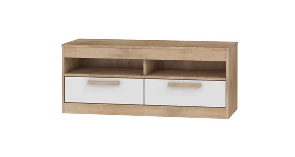 TV stolek GATTON se šuplíky, dub sonoma/bílý lesk
