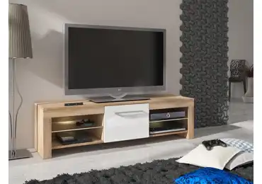 TV stolek GULISTON, dub sonoma/bílý lesk