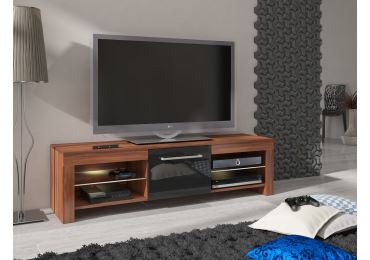 TV stolek GULISTON, švestka wallis/černý lesk