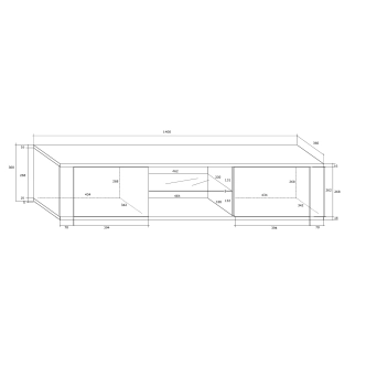 TV stolek KOLINA, černá/černý lesk, 5 let záruka