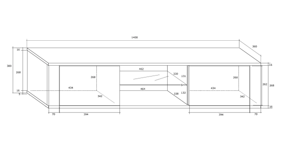 TV stolek KOLINA, černá/černý lesk, 5 let záruka