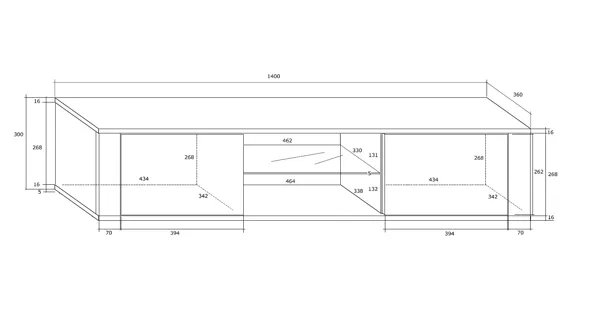 TV stolek KOLINA, černá/černý lesk