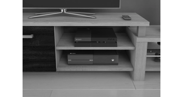 TV stolek MOLONG, švestka wallis/černý lesk, 5 let záruka