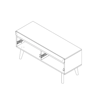 TV stolek MUTILLA 107, bílá/bílý lesk/dub riviera 