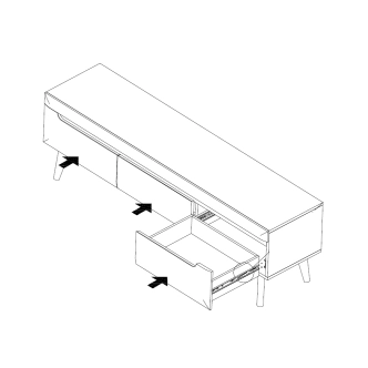 TV stolek MUTILLA 160, bílá/bílý lesk/dub riviera 