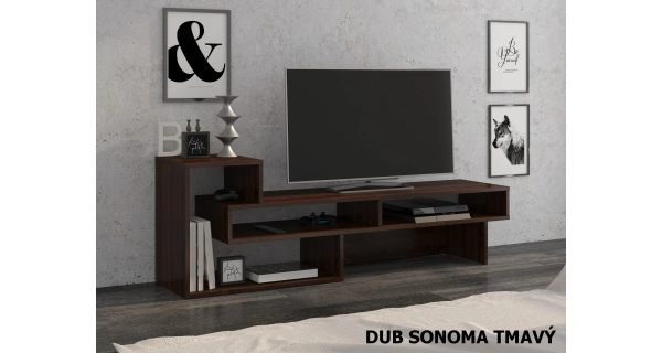 TV stolek NIMBIN levý, dub sonoma tmavý, 5 let záruka