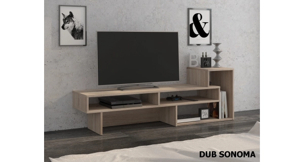 TV stolek NIMBIN pravý, dub sonoma, 5 let záruka