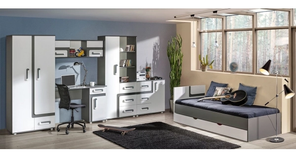 TV stolek ORAKI, antracit/bílá 