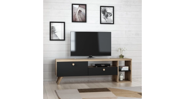 TV stolek RAGDOLL, černá/dub