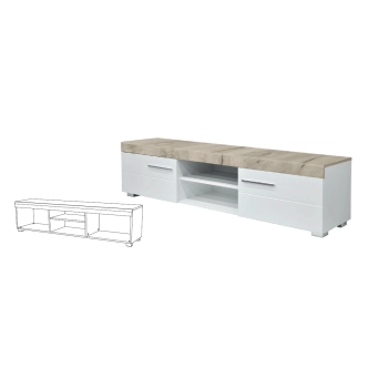 TV stolek SHARPEI, dub nordic/písek lesk