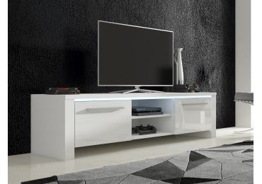TV stolek ZARKENT 2, bílá/bílý lesk, 5 let záruka
